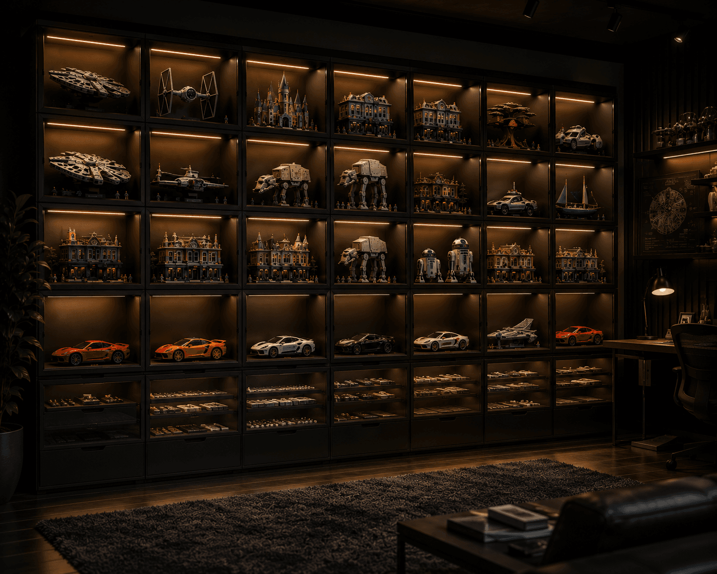 Large room-scale MODULIB display wall showcase